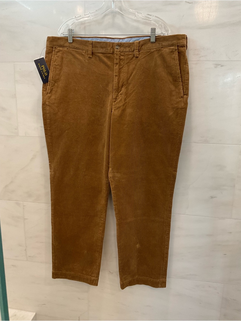 POLO Ralph Lauren Golden Brown CORDUROY Stretch Straight Fit Pants sz 40-30 T85
